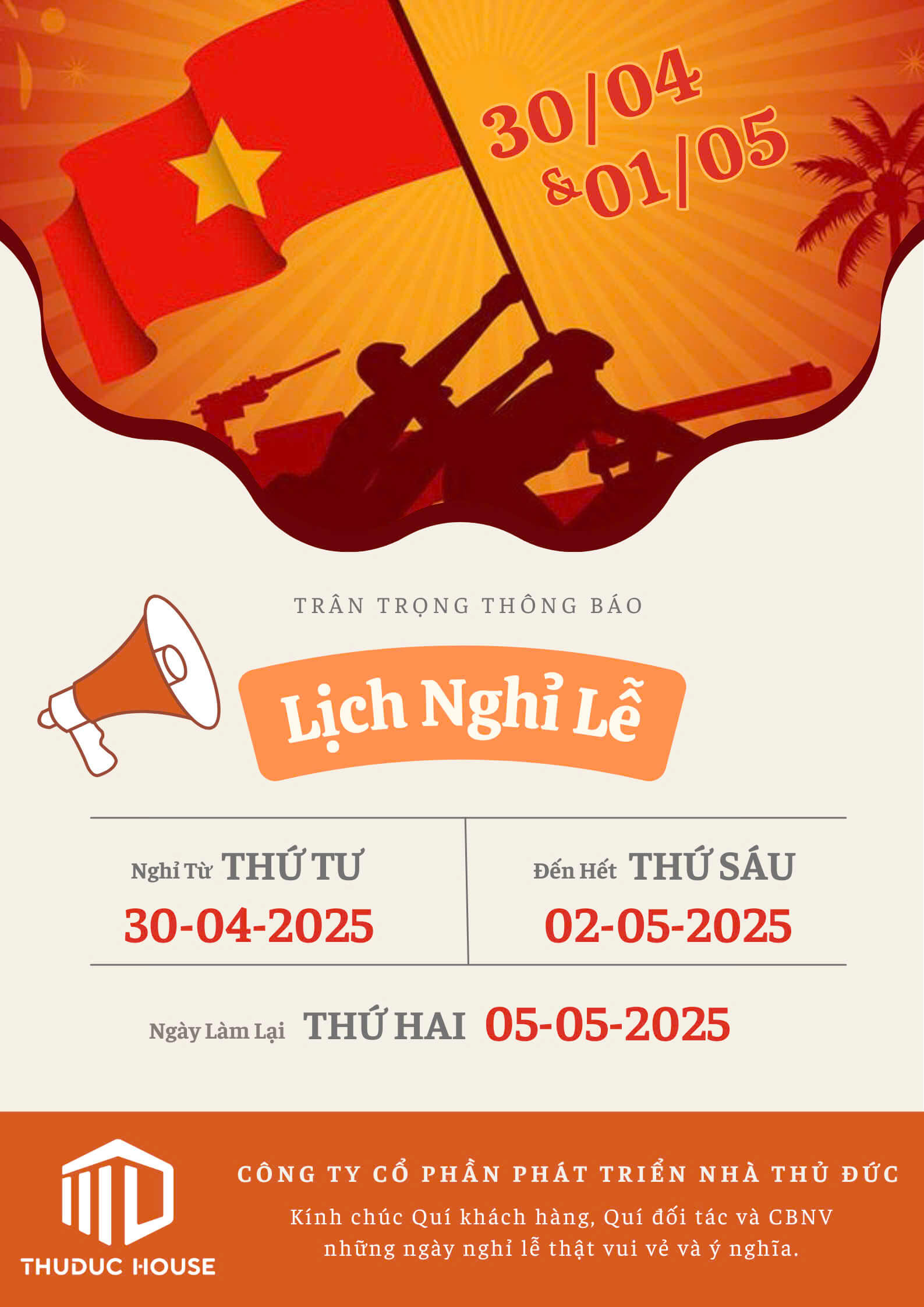 Thông báo nghỉ lễ