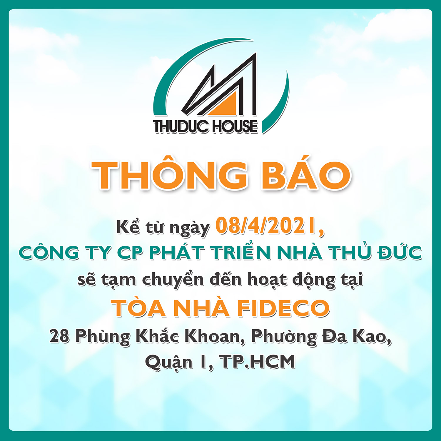 Thông báo Thay đổi địa chỉ hoạt động
